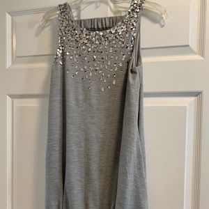 BCBG Grey Cotton Bubble Dress